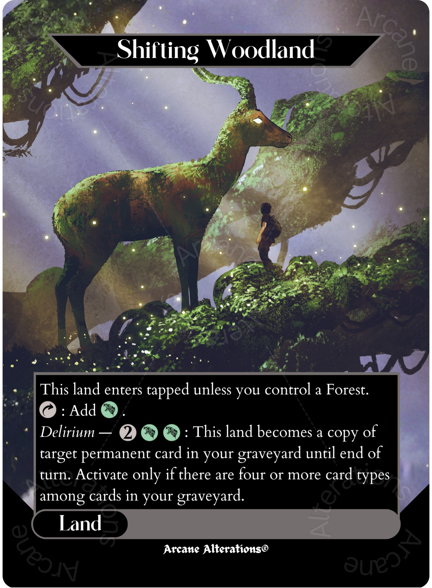 Shifting Woodland - Full Art Altered Art Custom Proxy Cards
