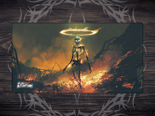 Fiery Halo Skeleton Stitched Edge Playmat (2mm)