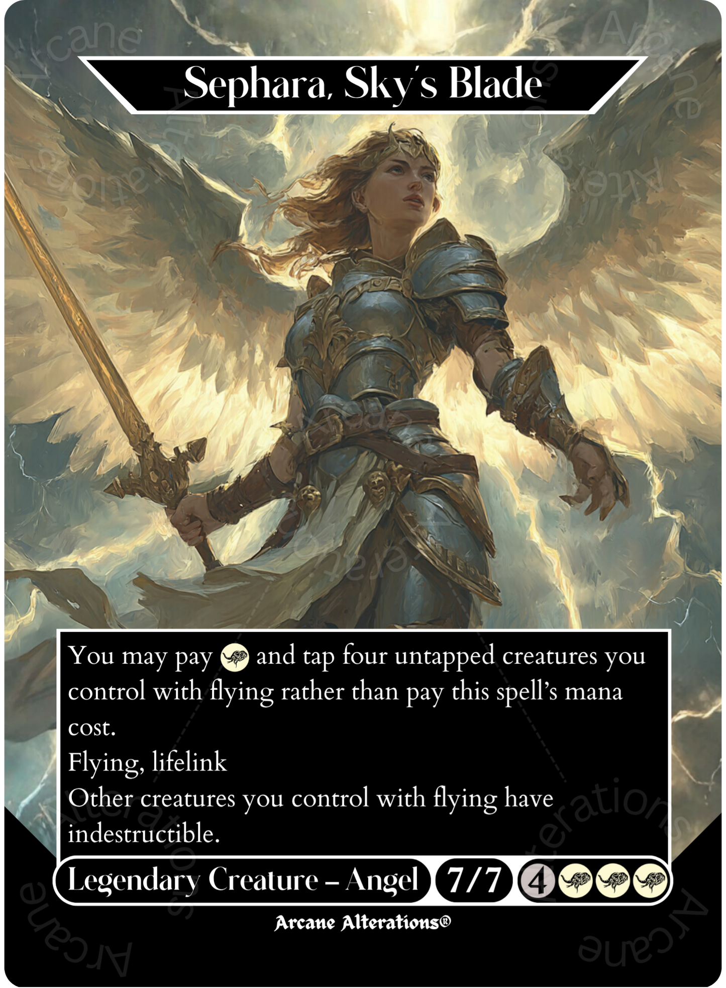 Sephara, Sky's Blade - Full Art Altered Art Custom Proxy Cards
