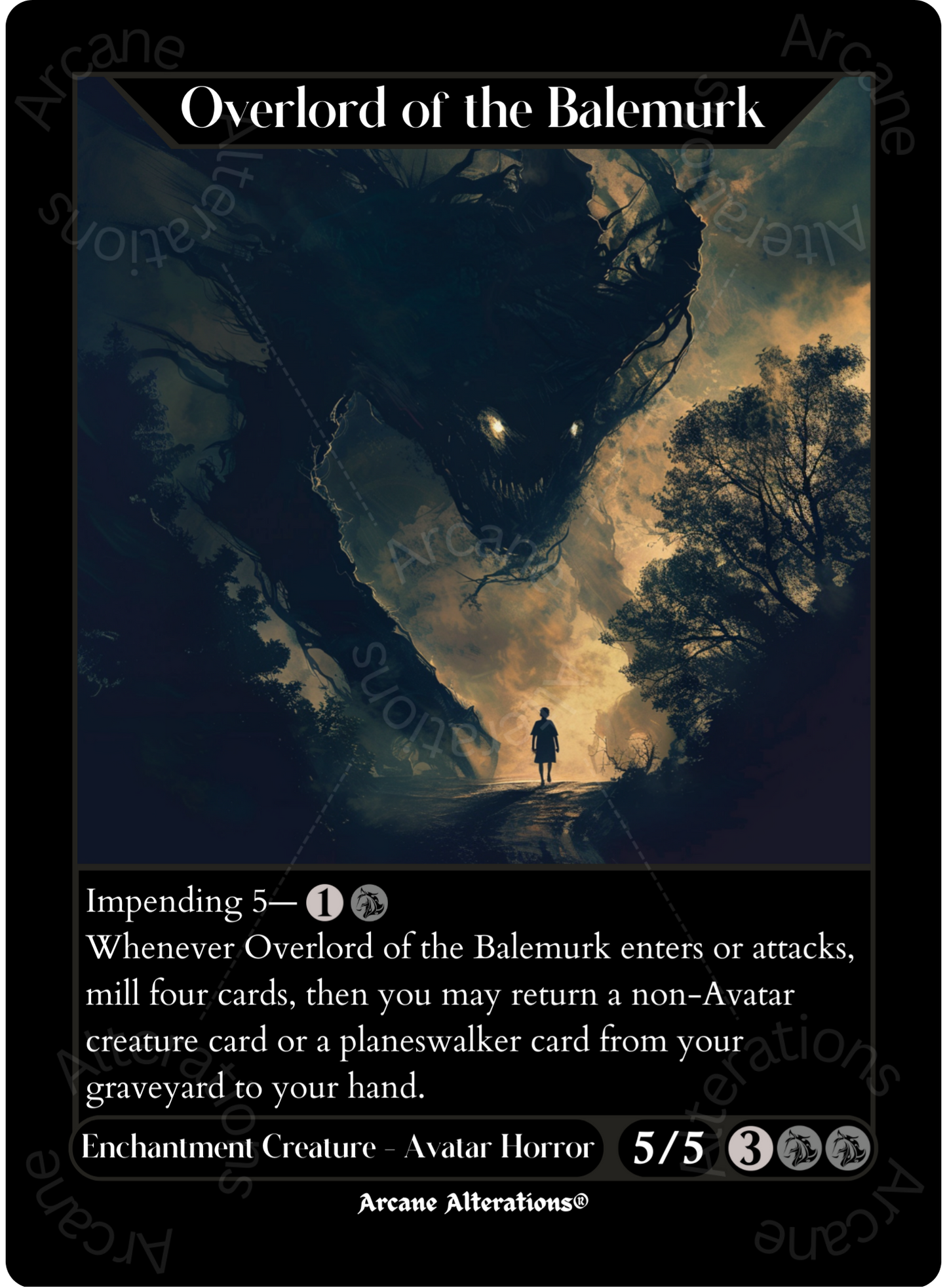 Overlord of the Balemurk - High Quality Altered Art Custom Proxy Cards