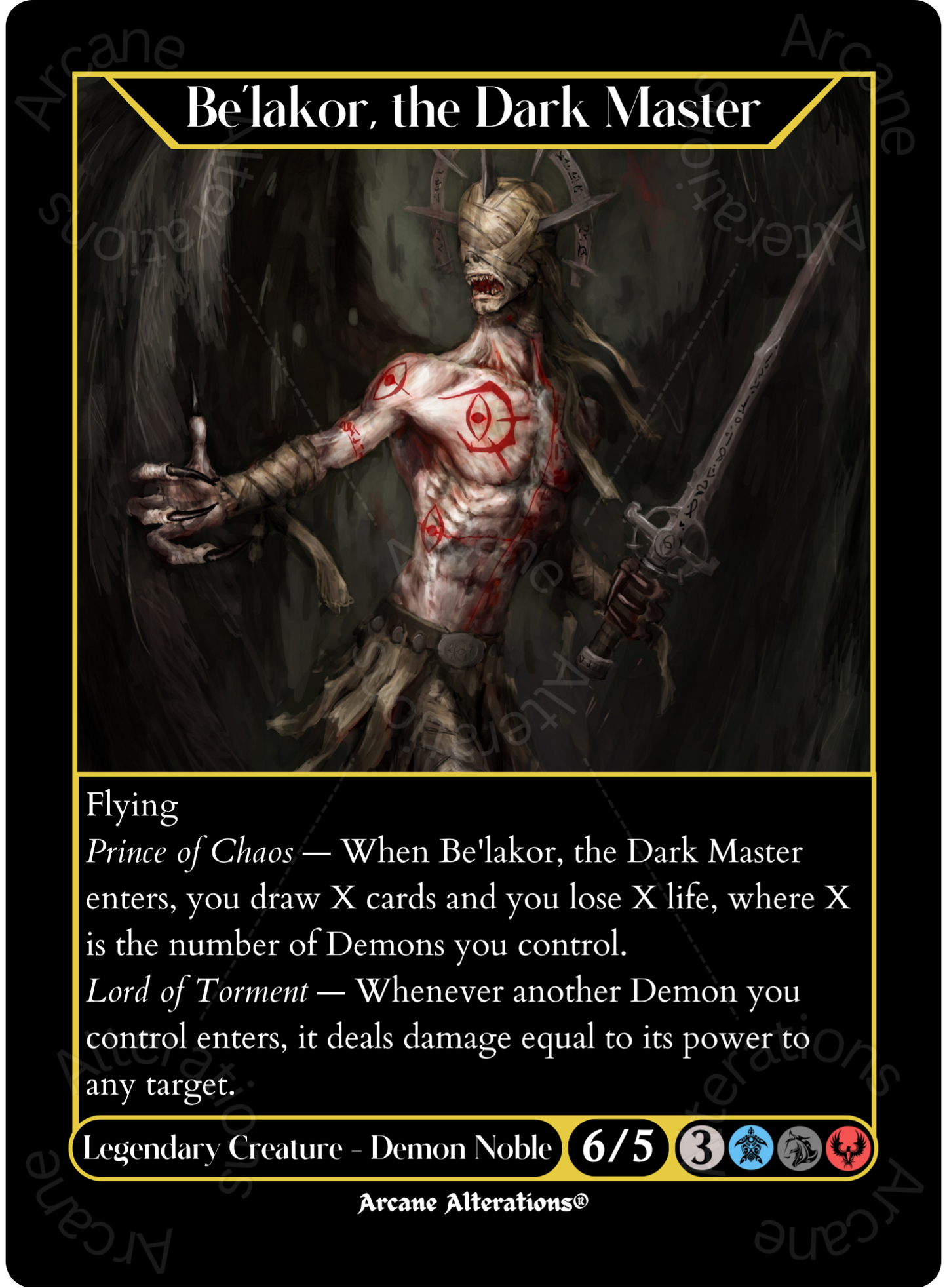 Be'lakor, the Dark Master - High Quality Altered Art Custom Proxy Cards