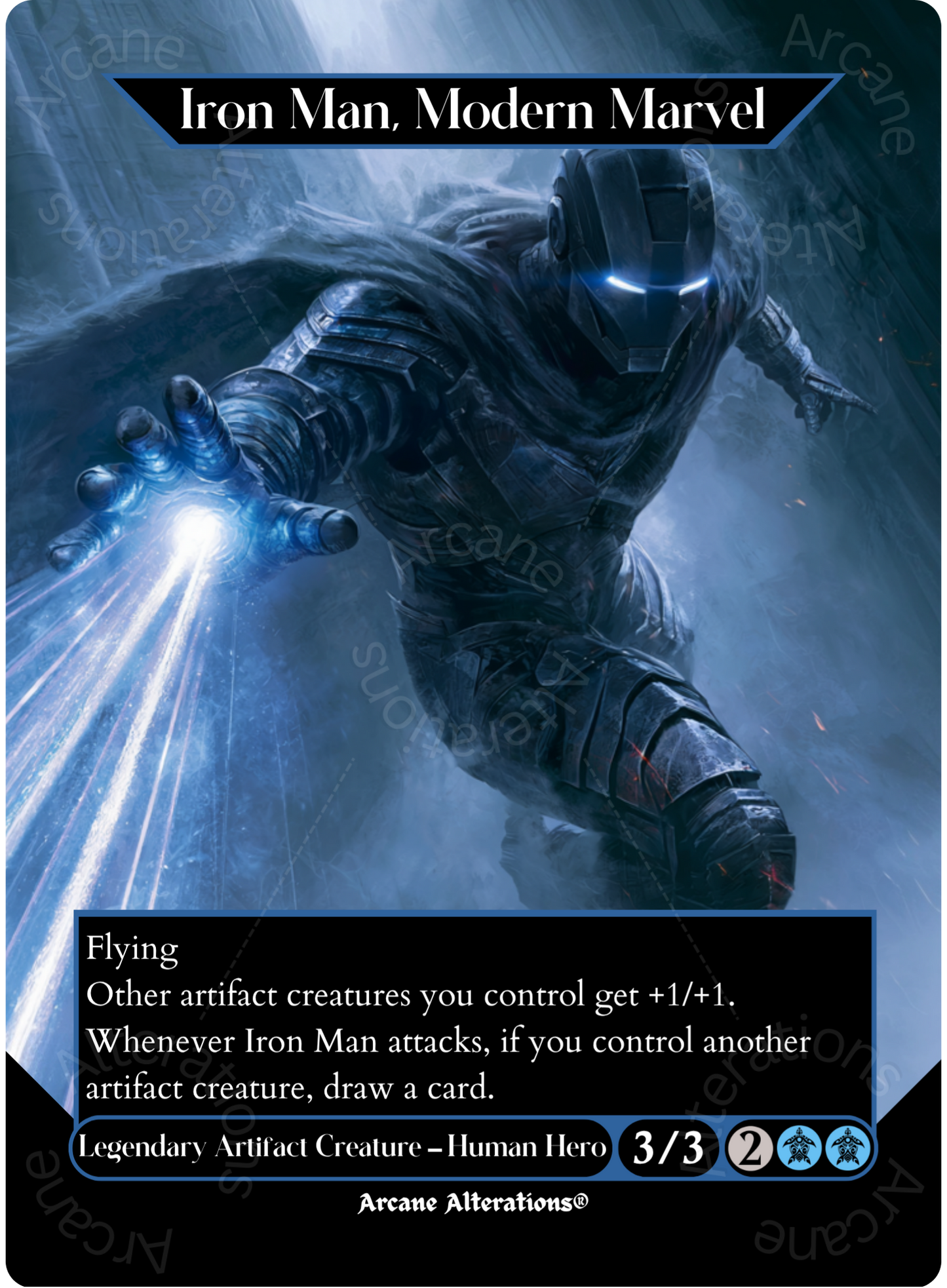 Iron Man, Modern Marvel - Full Art Altered Art Custom Proxy Cards