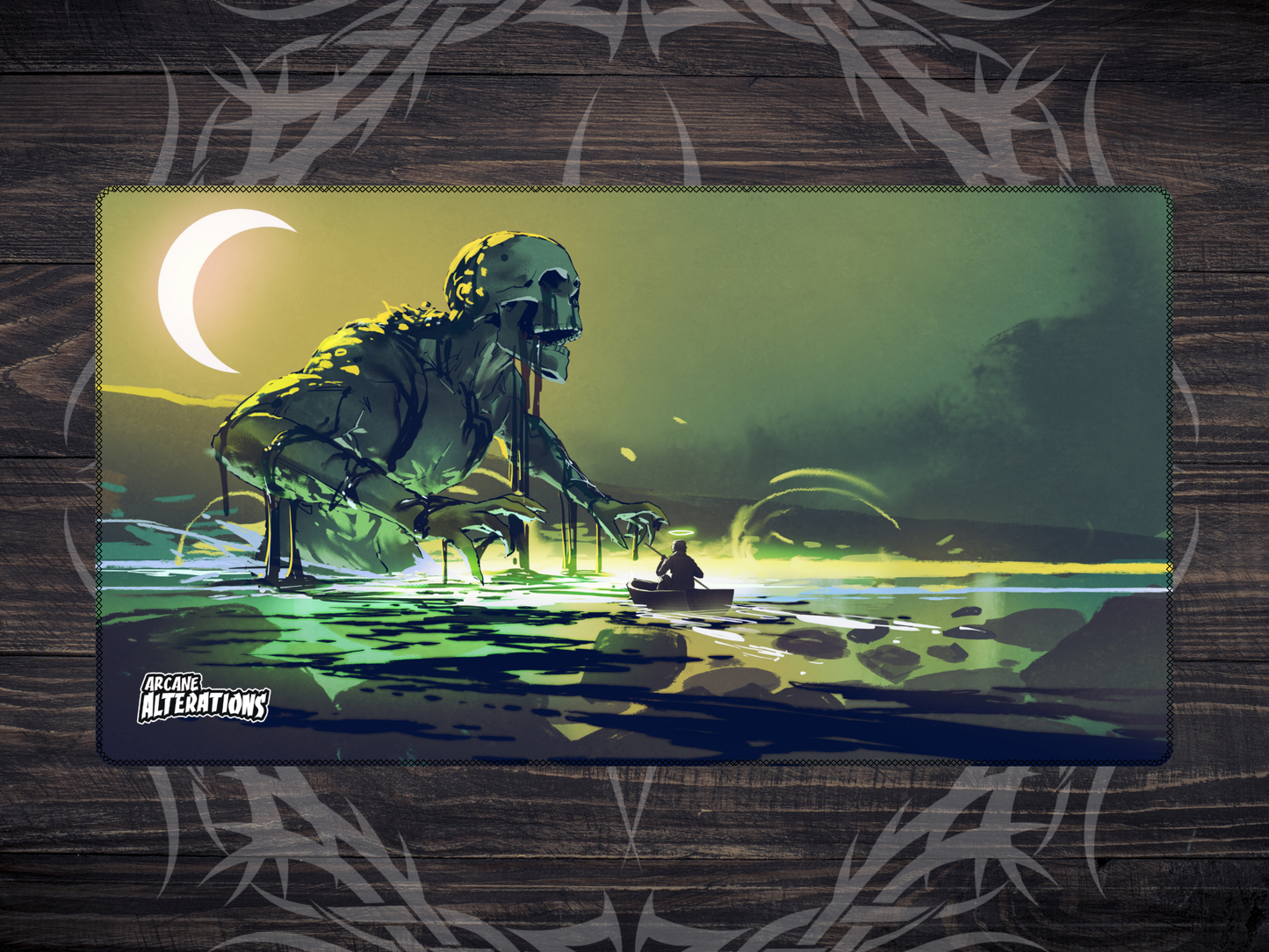 Toxic Bog Skeleton Stitched Edge Playmat 24"x14" (2mm)