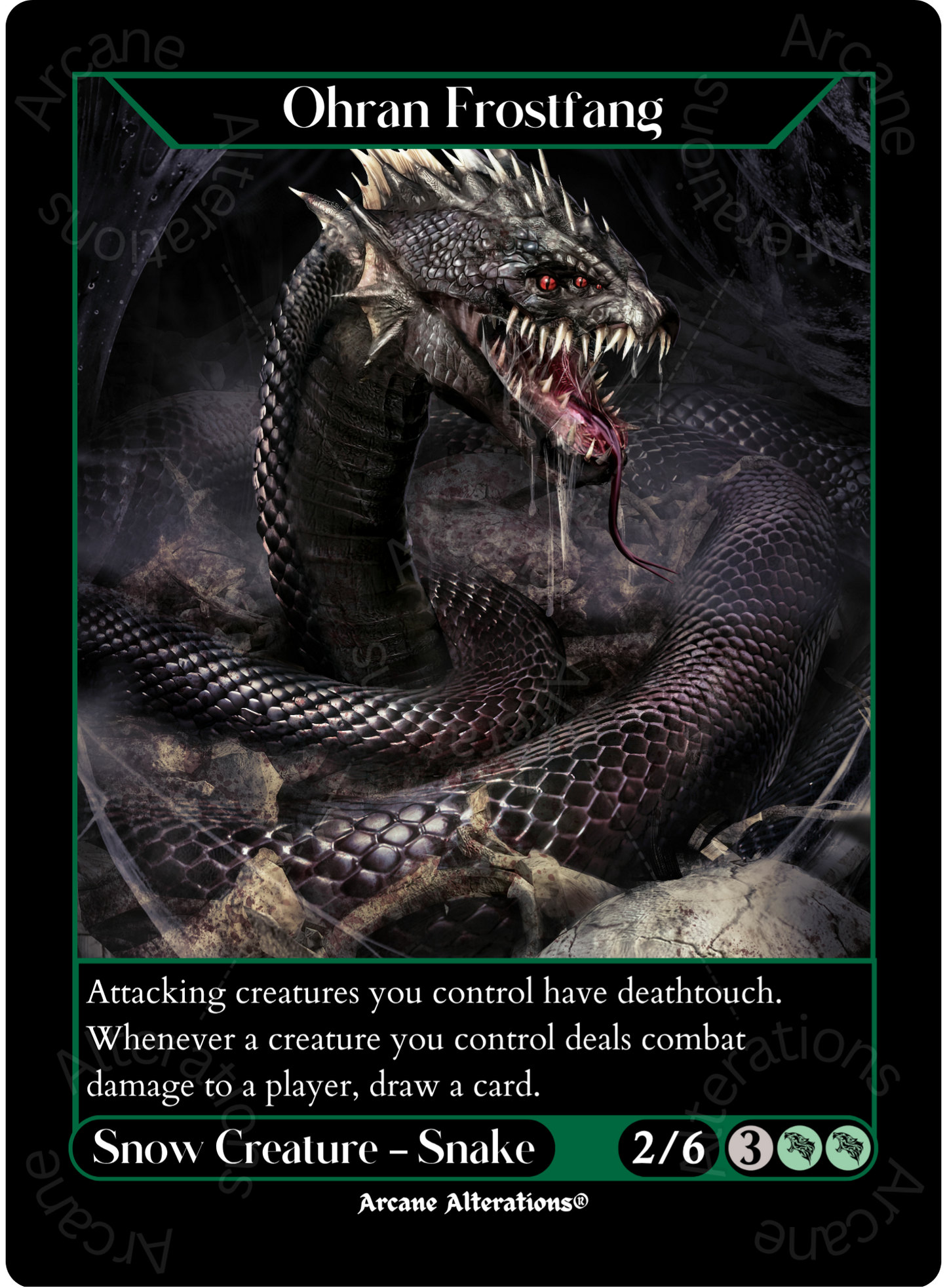 Ohran Frostfang - High Quality Altered Art Custom Proxy Cards