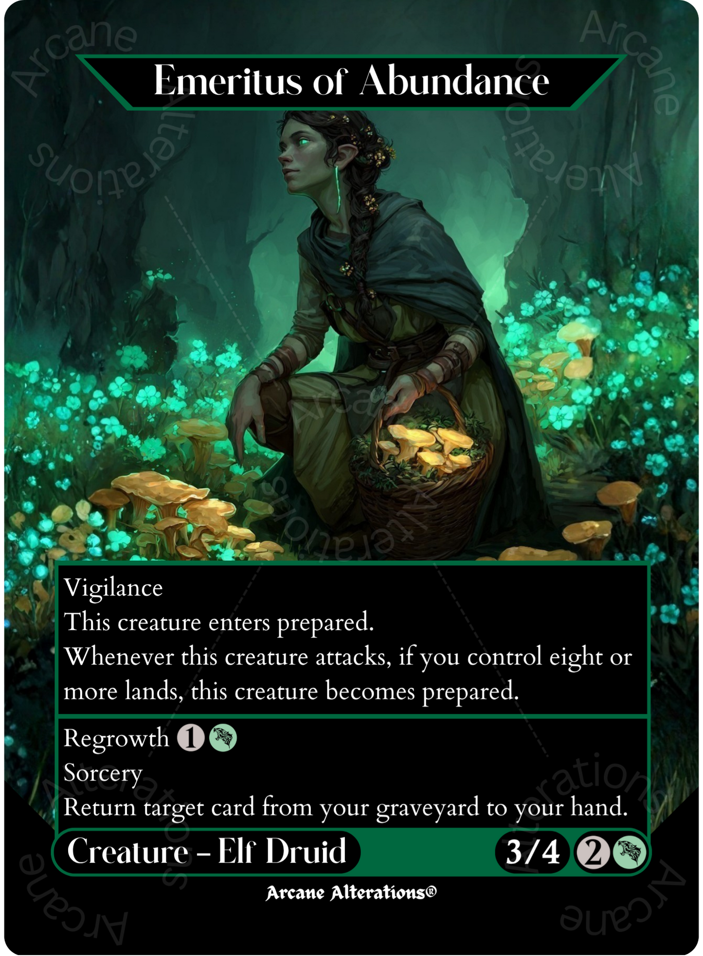 Emeritus of Abundance - Full Art Altered Art Custom Proxy Cards
