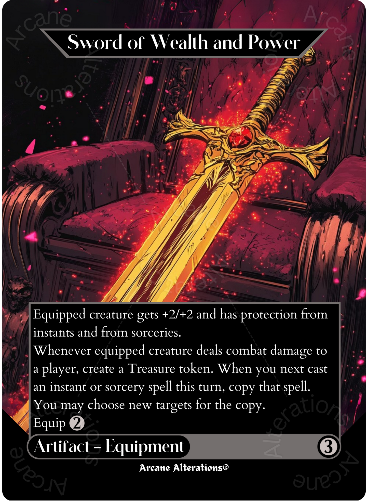 Sword of Wealth and Power - Full Art Altered Art Custom Proxy Cards