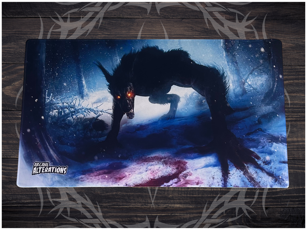 Frost Hunt Werewolf Stitched Edge Playmat 24"x14" (2mm)