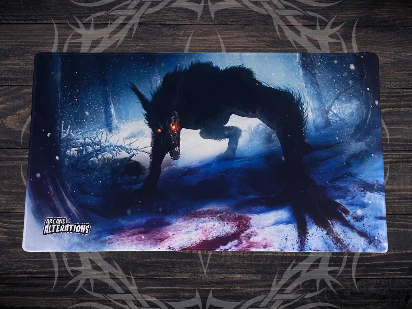 Frost Hunt Werewolf Stitched Edge Playmat 24"x14" (2mm)