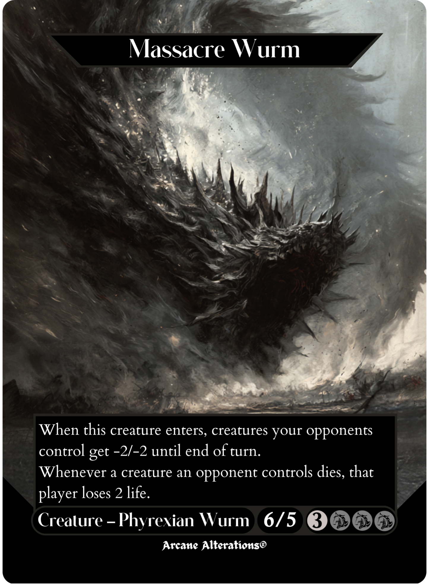 Massacre Wurm - Full Art Altered Art Custom Proxy Cards