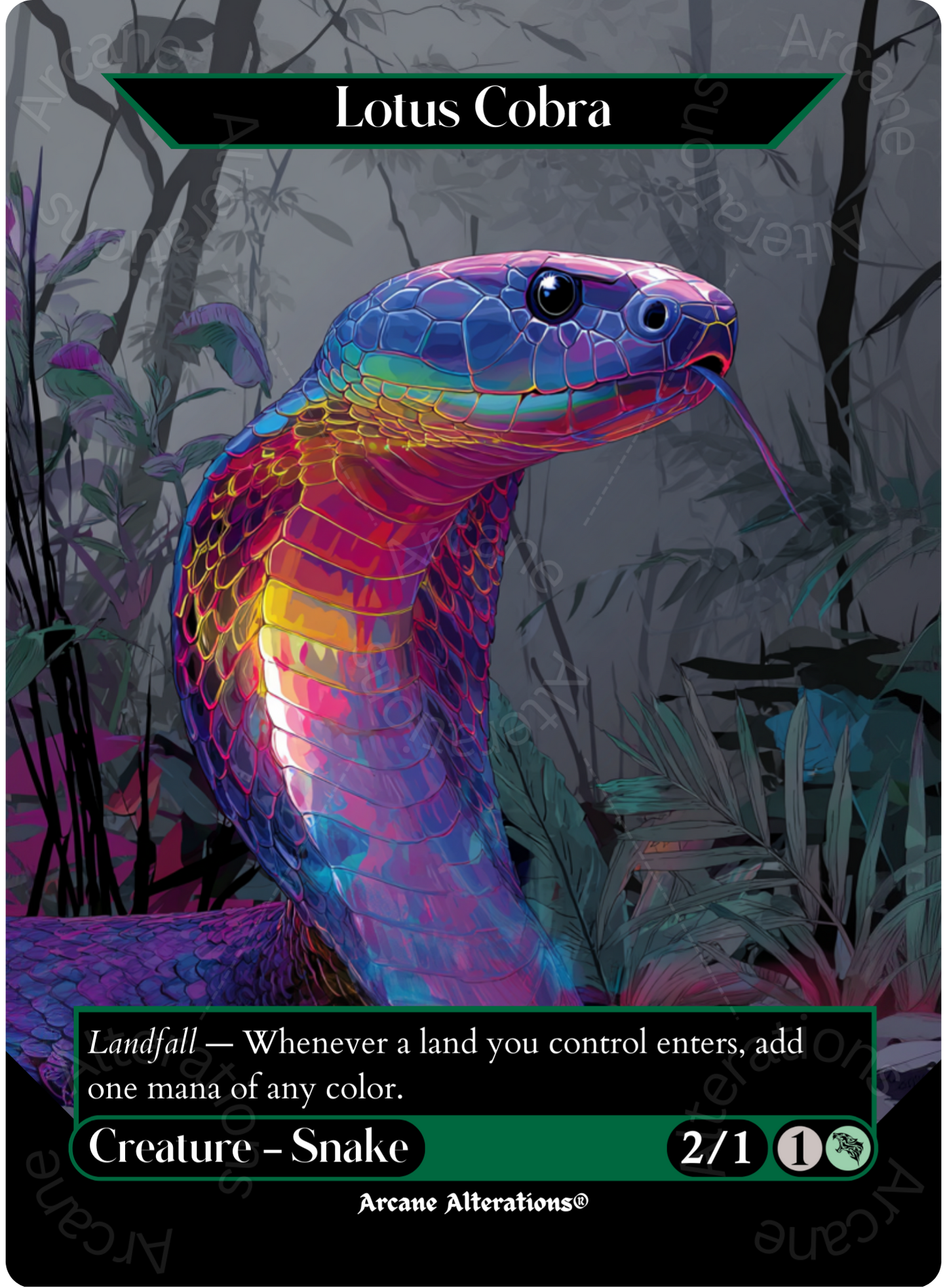 Lotus Cobra - Full Art Altered Art Custom Proxy Cards