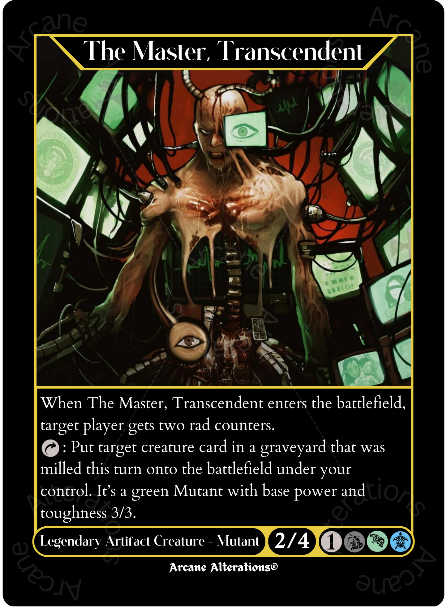 The Master, Transcendent Fallout Crossover - High Quality Altered Art Custom Proxy Cards