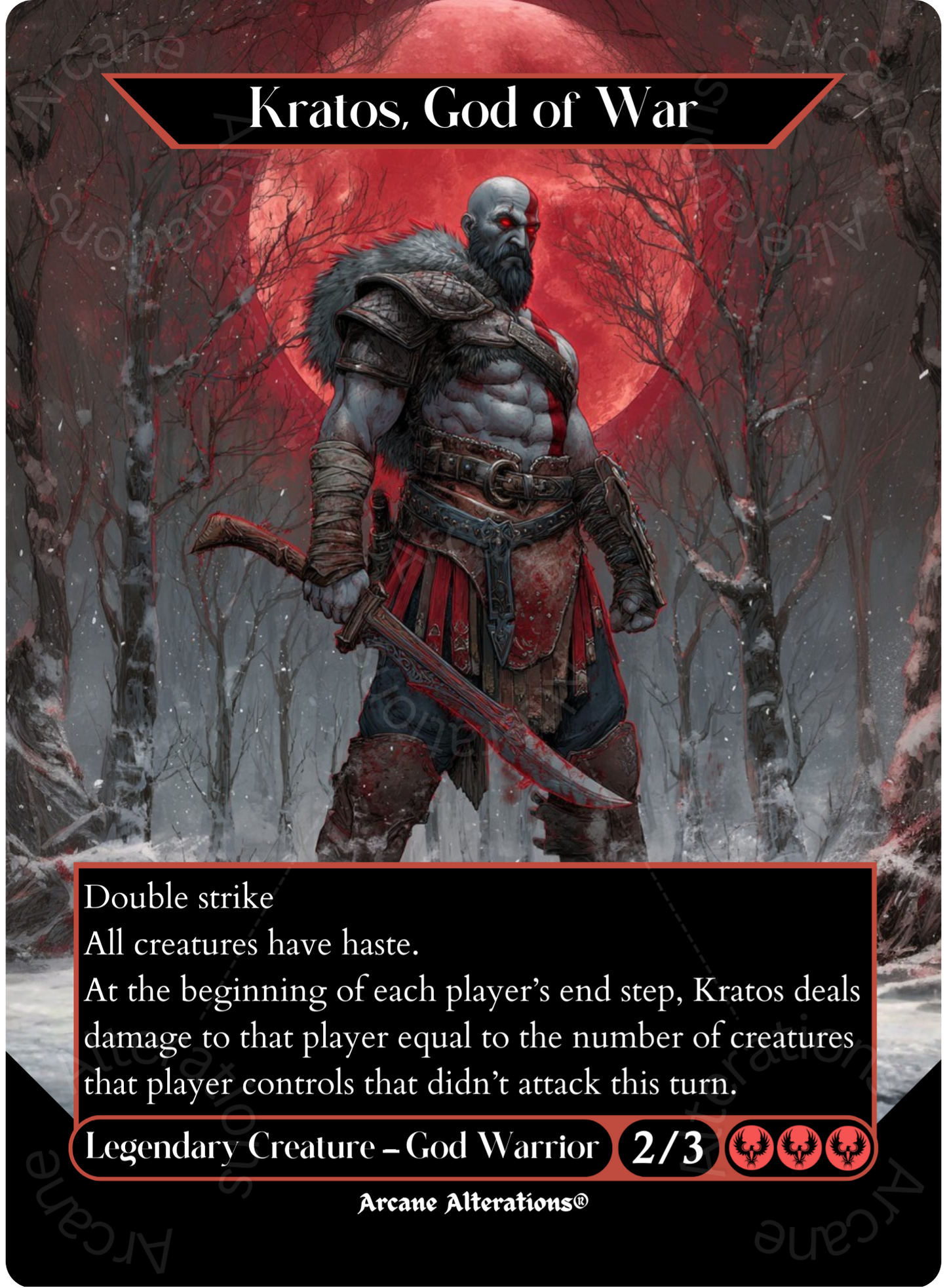 Kratos, God of War - Full Art Altered Art Custom Proxy Cards