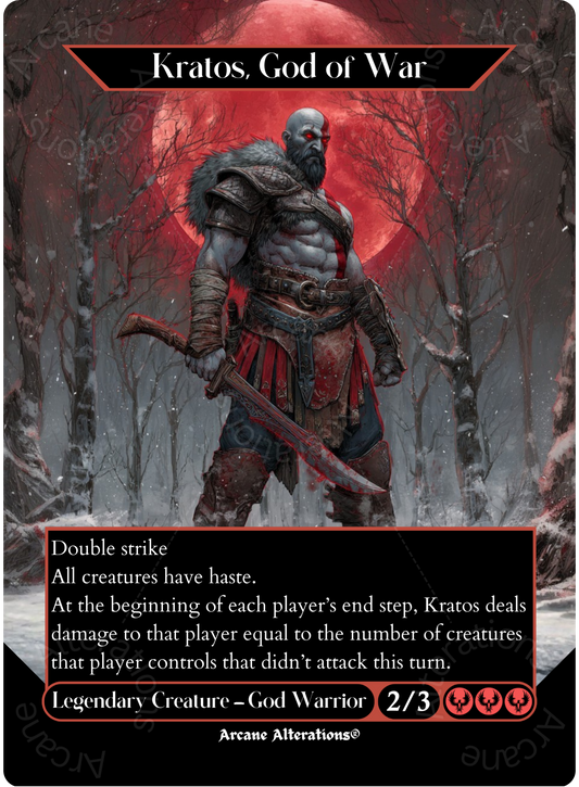 Kratos, God of War - Full Art Altered Art Custom Proxy Cards