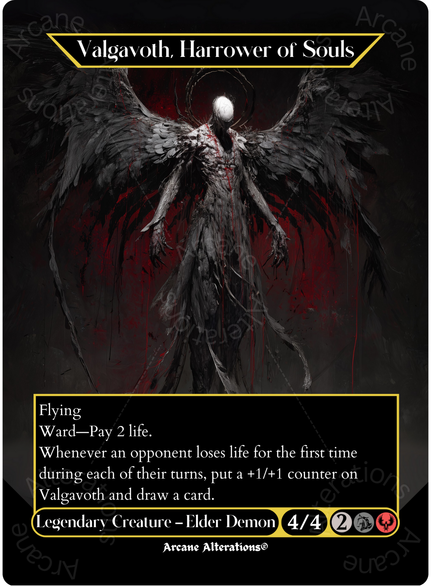 Valgavoth, Harrower of Souls - Full Art Altered Art Custom Proxy Cards