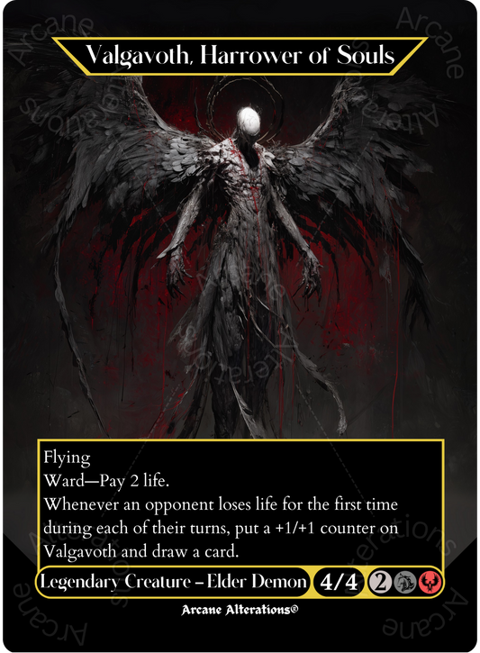 Valgavoth, Harrower of Souls - Full Art Altered Art Custom Proxy Cards