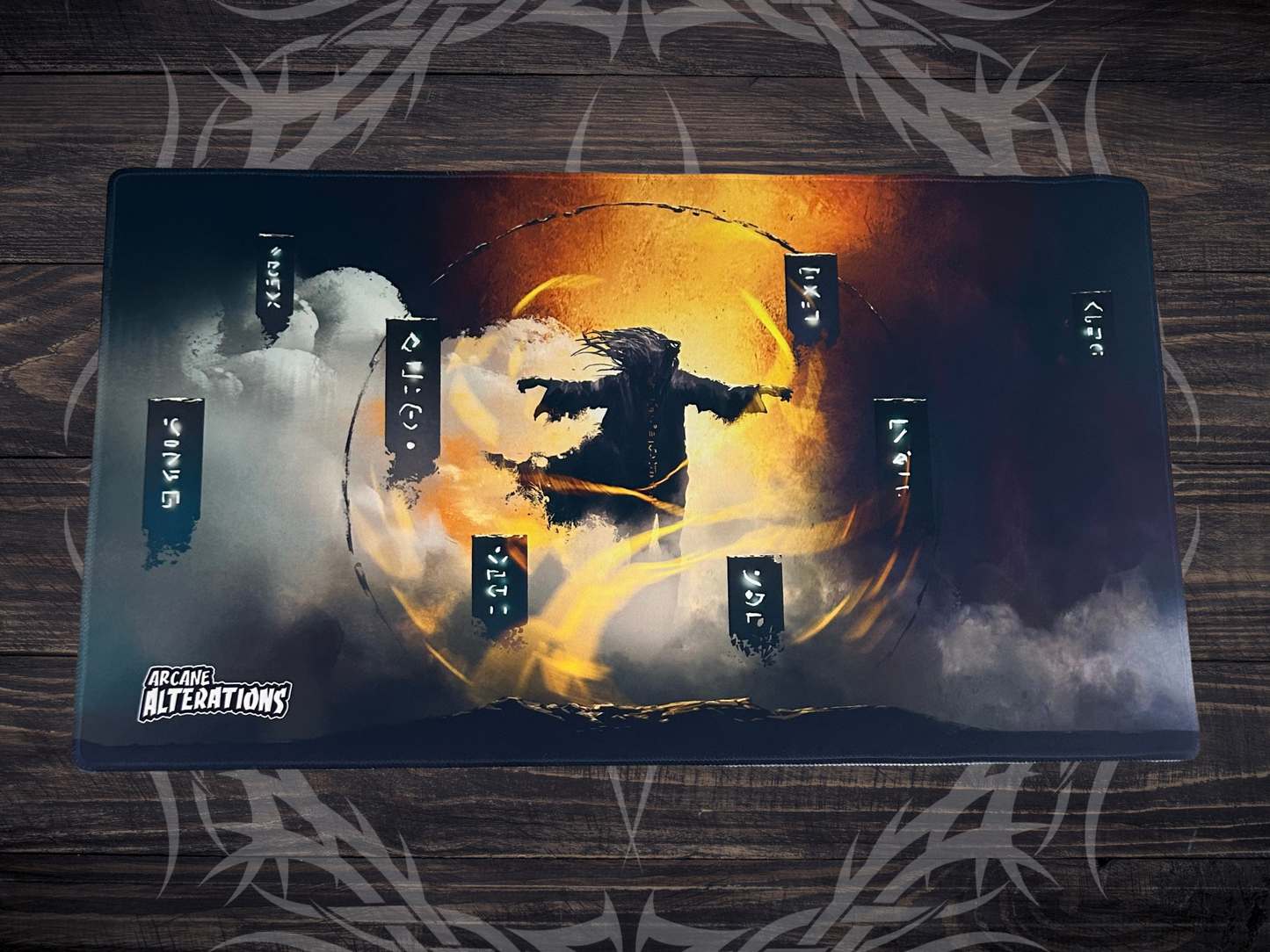 Dark Rune Keeper Stitched Edge Playmat 24"x14" (2mm)