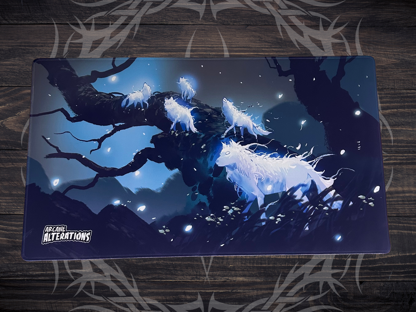 Ethereal Wolf Pack Stitched Edge Playmat 24"x14" (2mm)