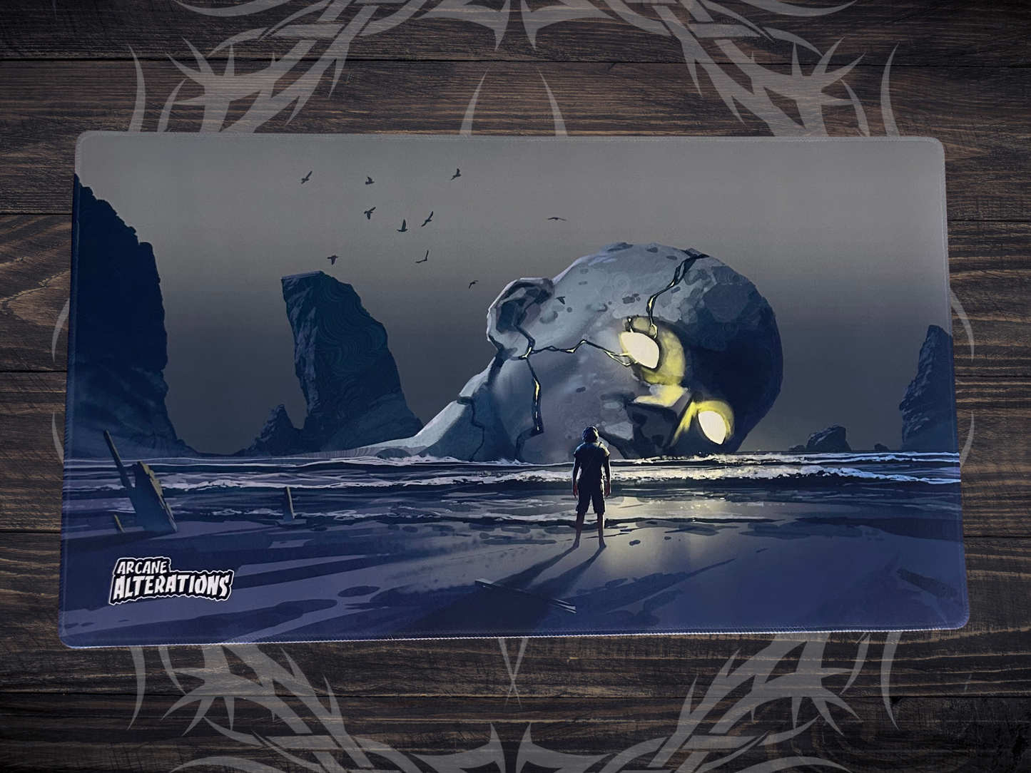 Ominous Wasteland Ruins Stitched Edge Playmat 24"x14" (2mm)