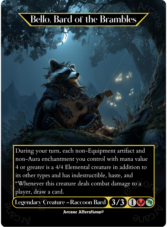 Bello, Bard of the Brambles - Full Art Altered Art Custom Proxy Cards