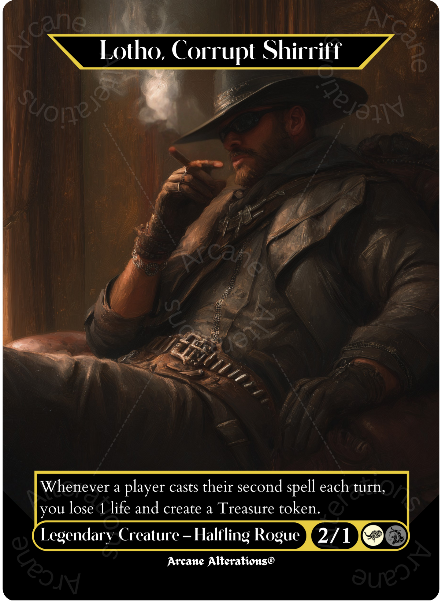 Lotho, Corrupt Shirriff - Full Art Altered Art Custom Proxy Cards