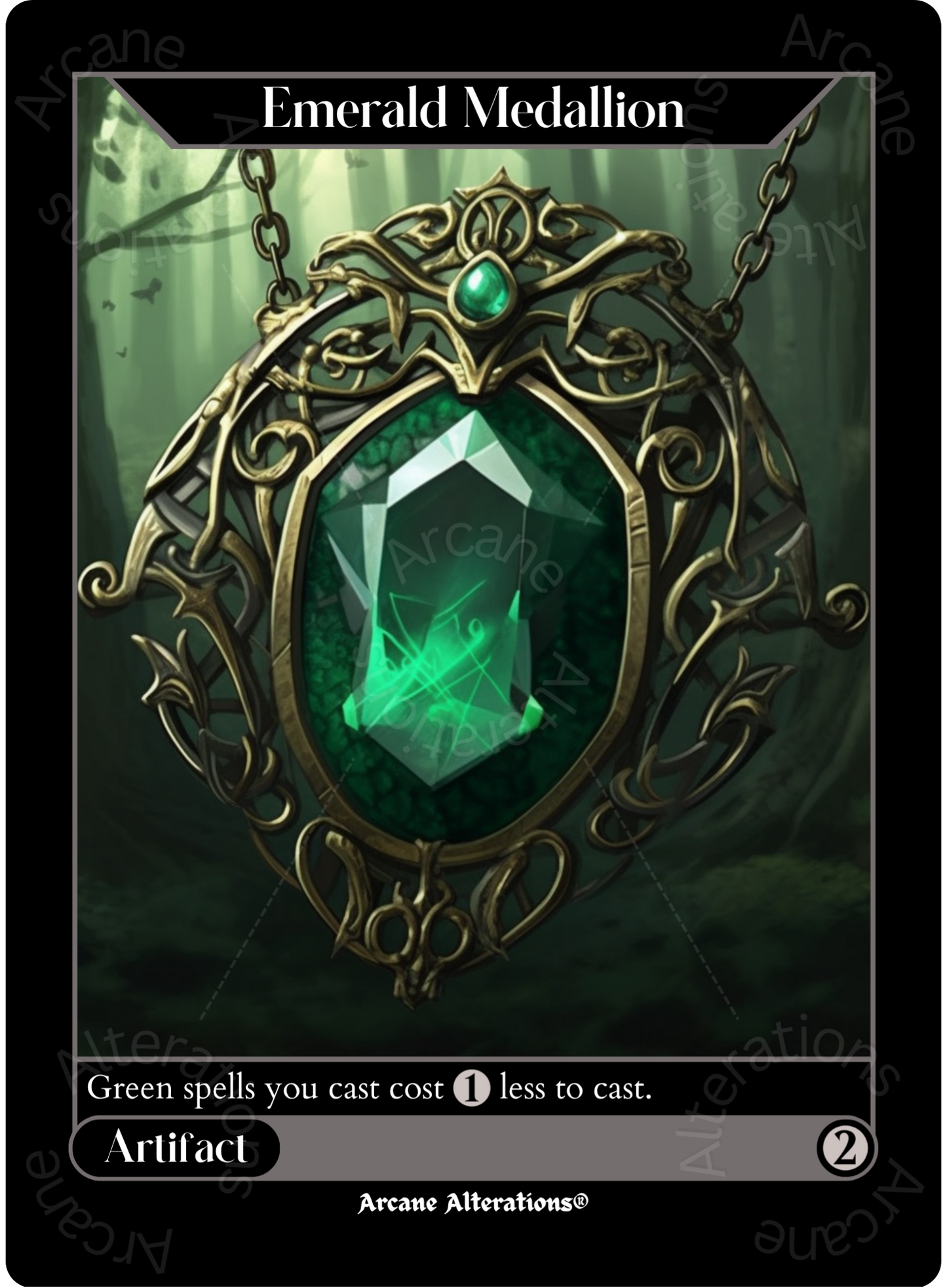 Emerald Medallion - High Quality Altered Art Custom Proxy Cards