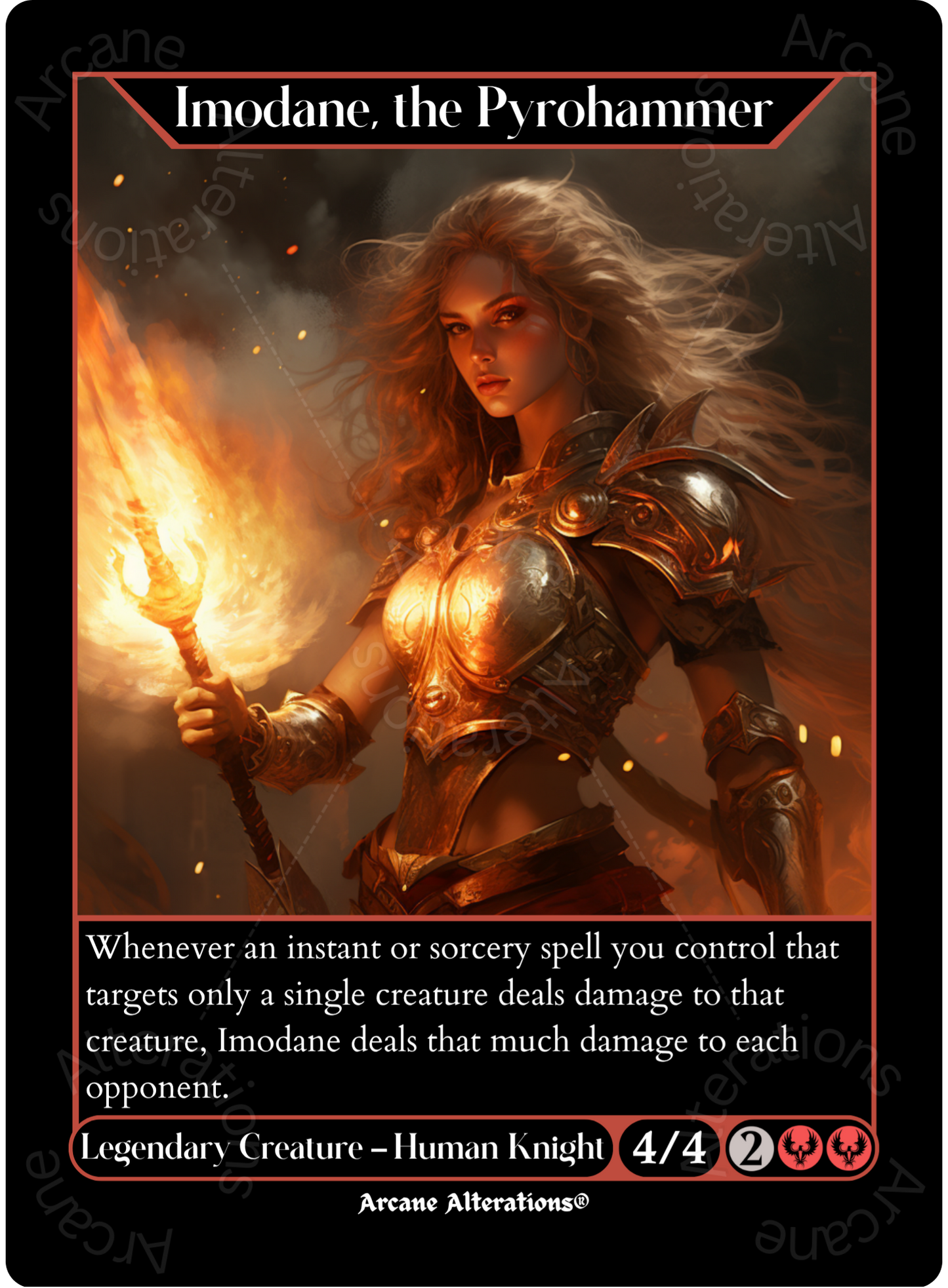Imodane, the Pyrohammer - High Quality Altered Art Custom Proxy Cards