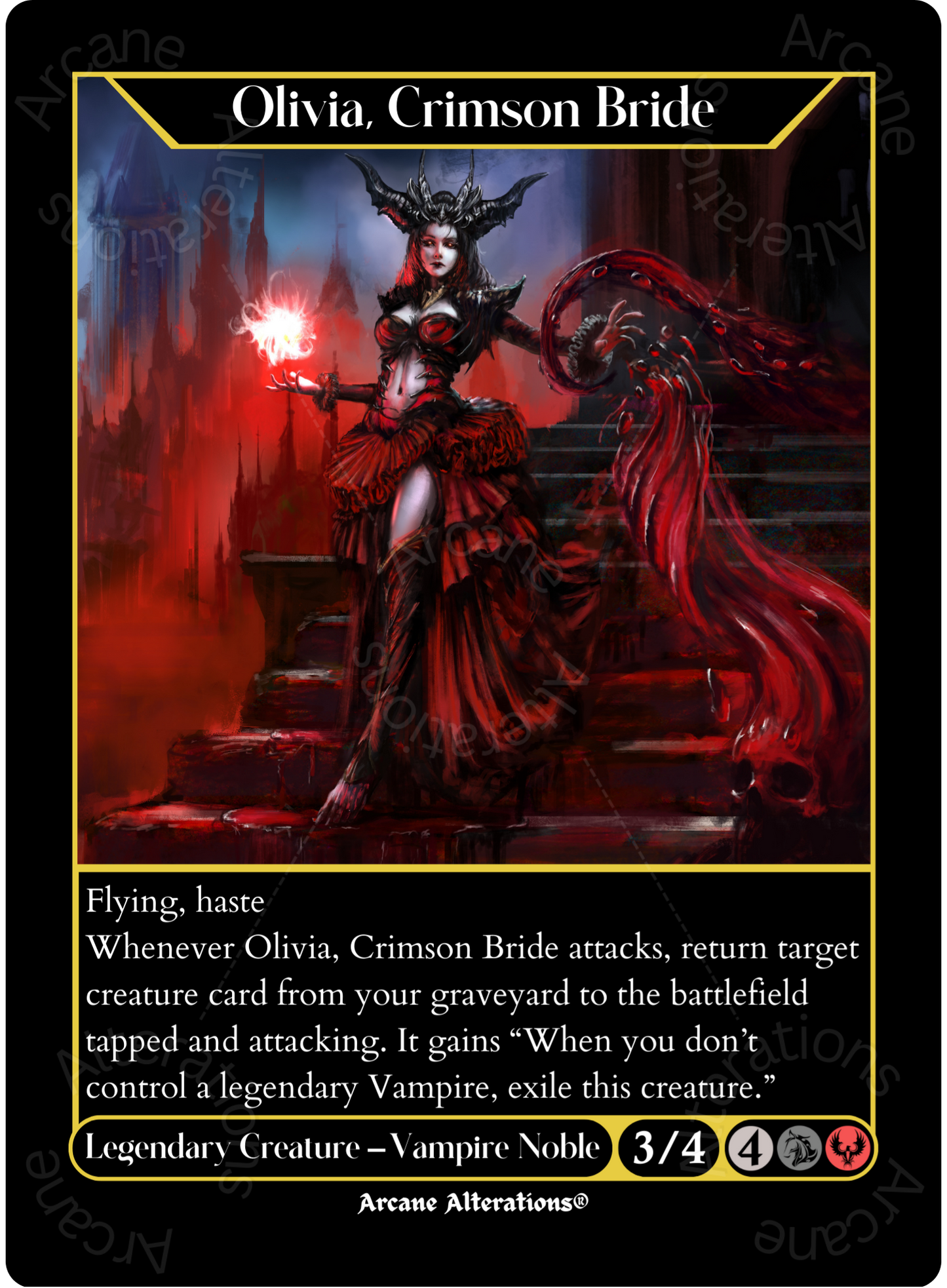 Olivia, Crimson Bride - High Quality Altered Art Custom Proxy Cards