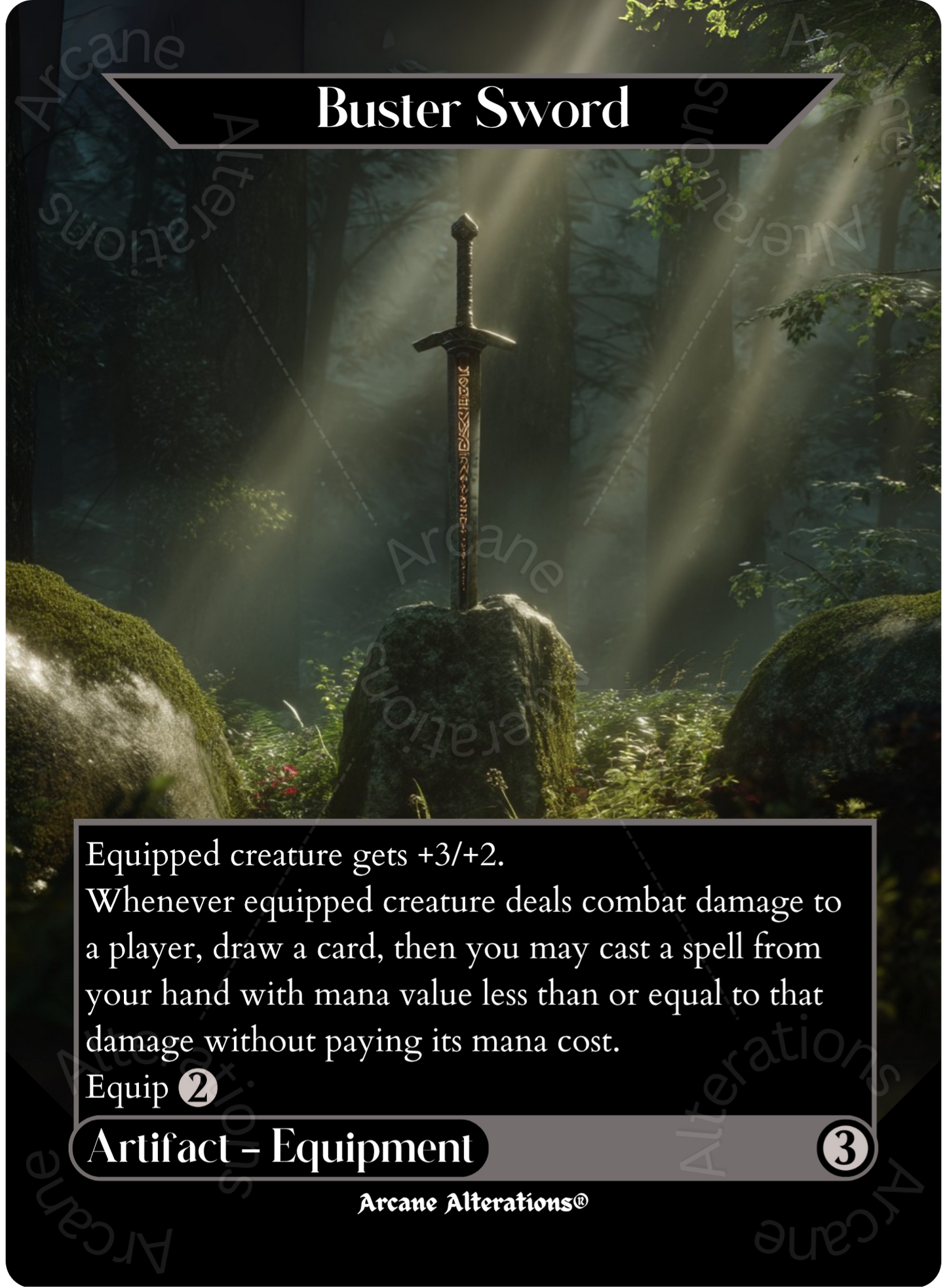 Buster Sword - Full Art Altered Art Custom Proxy Cards