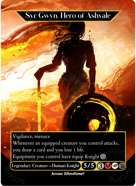 Syr Gwyn, Hero of Ashvale - Full Art Altered Art Custom Proxy Cards
