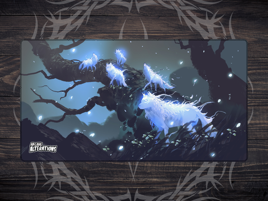 Ethereal Wolf Pack Stitched Edge Playmat 24"x14" (2mm)