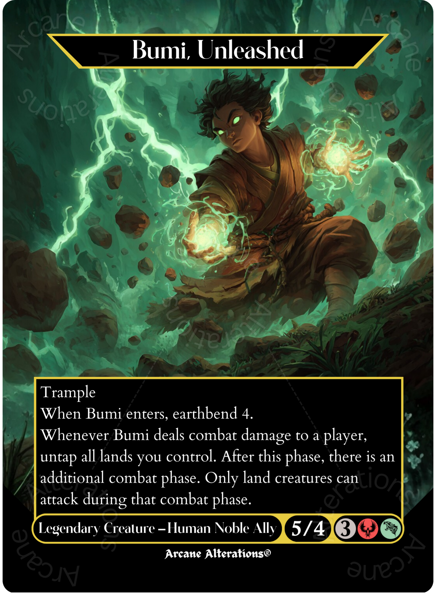 Bumi, Unleashed - Full Art Altered Art Custom Proxy Cards