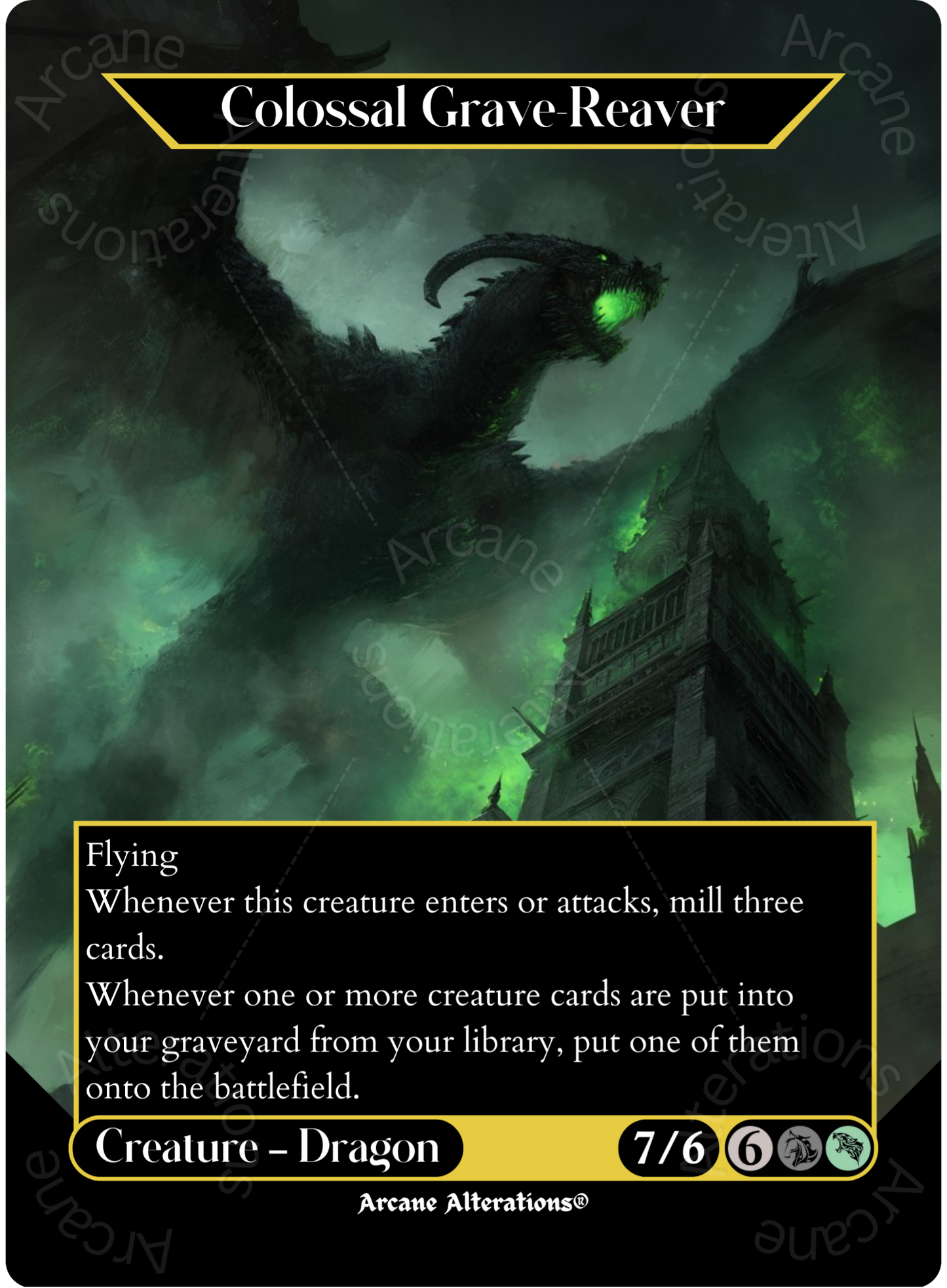 Colossal Grave-Reaver - Full Art Altered Art Custom Proxy Cards