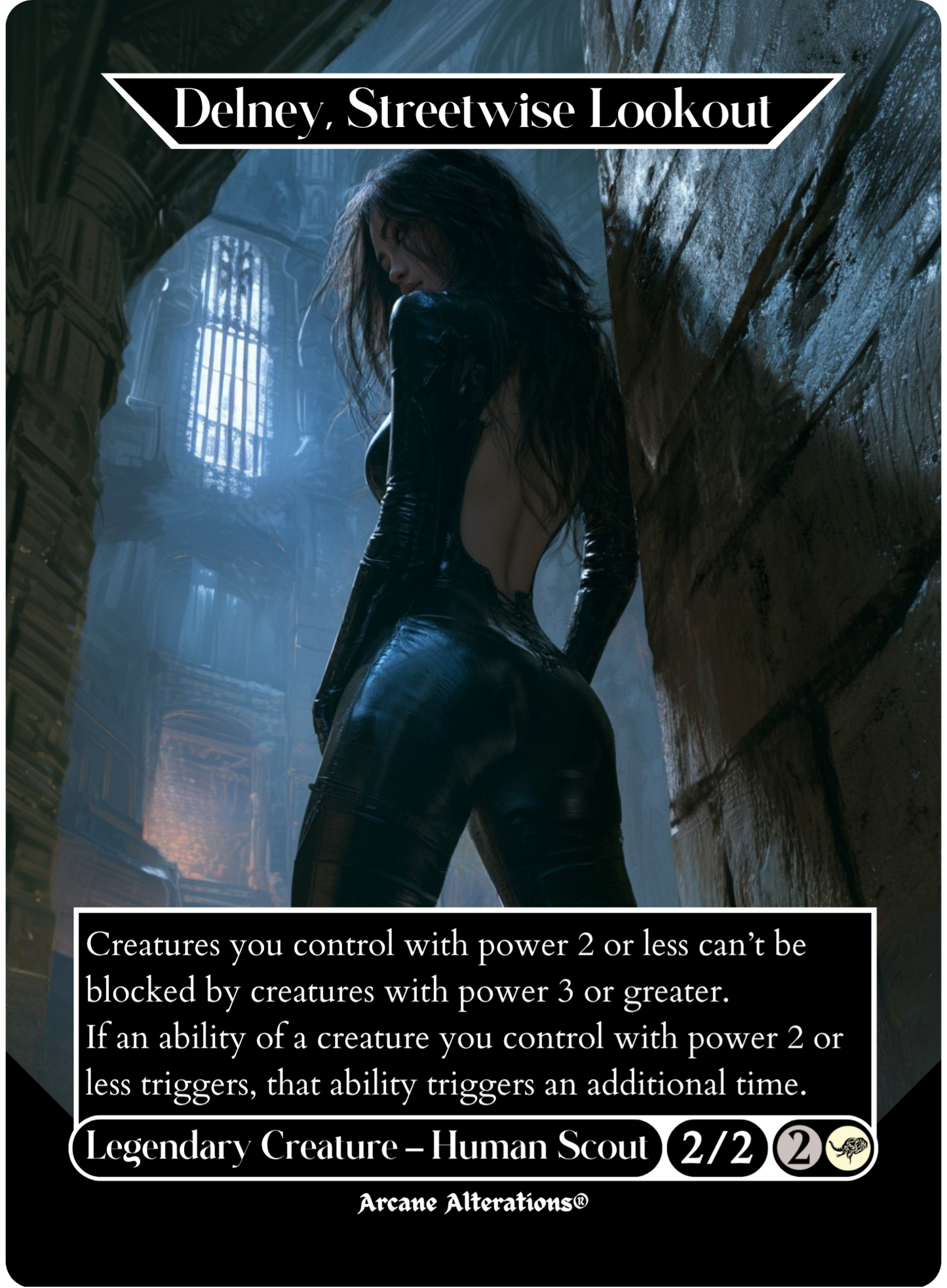 Delney, Streetwise Lookout - Full Art Altered Art Custom Proxy Cards
