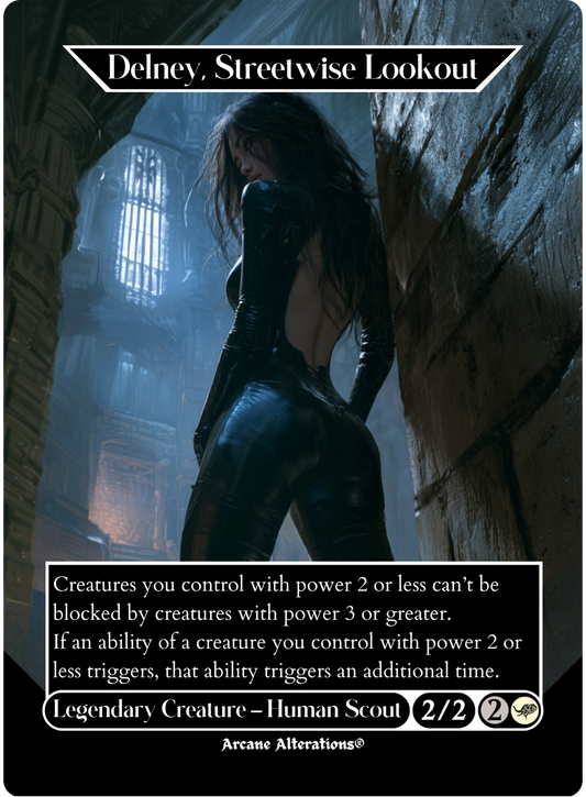 Delney, Streetwise Lookout - Full Art Altered Art Custom Proxy Cards
