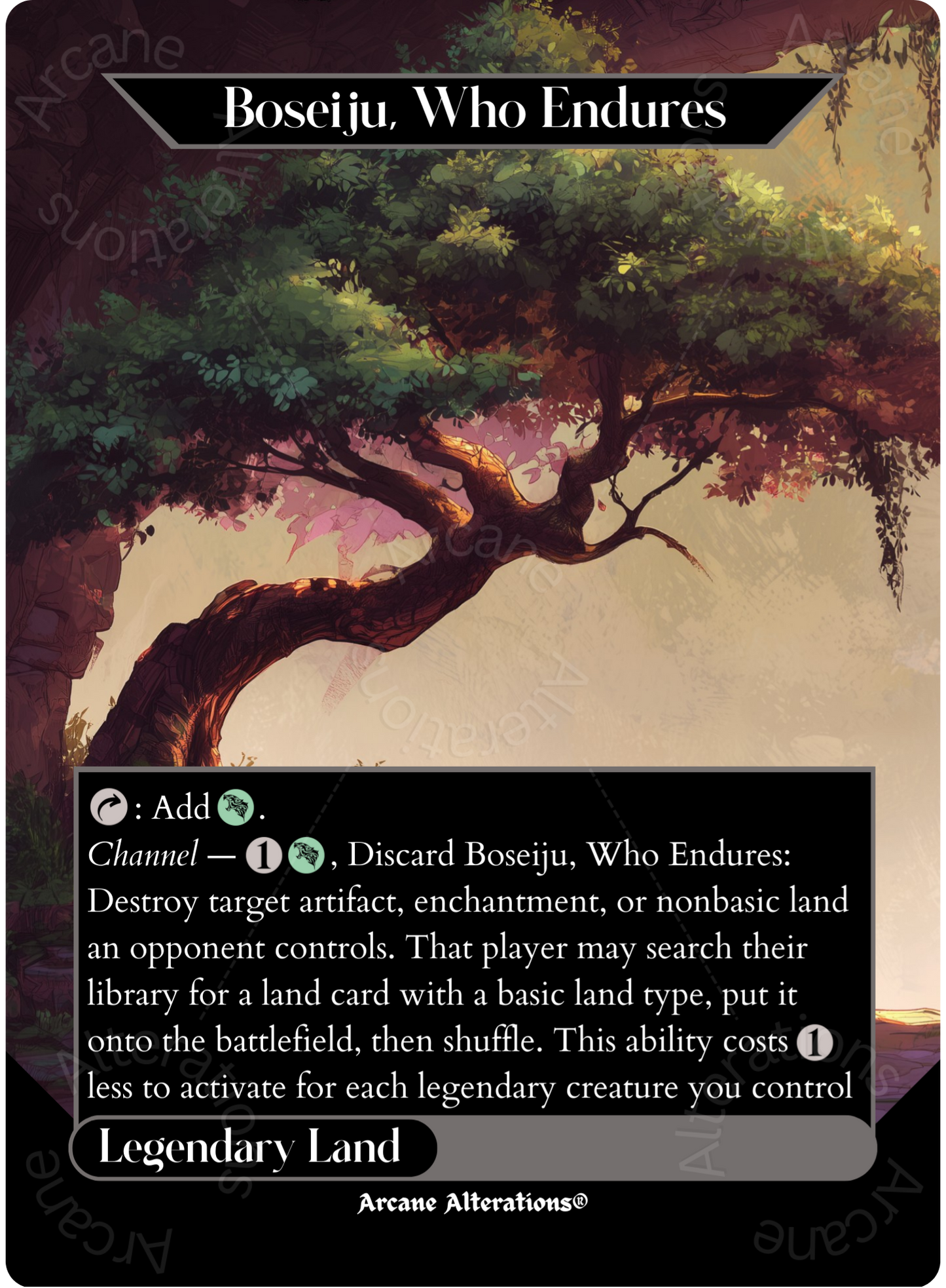 Boseiju, Who Endures - Full Art Altered Art Custom Proxy Cards