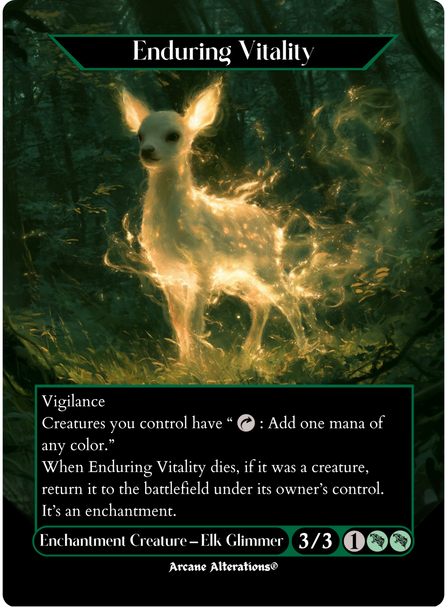 Enduring Vitality - Full Art Altered Art Custom Proxy Cards