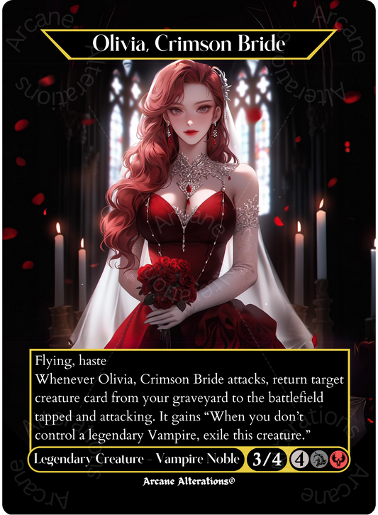 Olivia, Crimson Bride - Full Art Altered Art Custom Proxy Cards