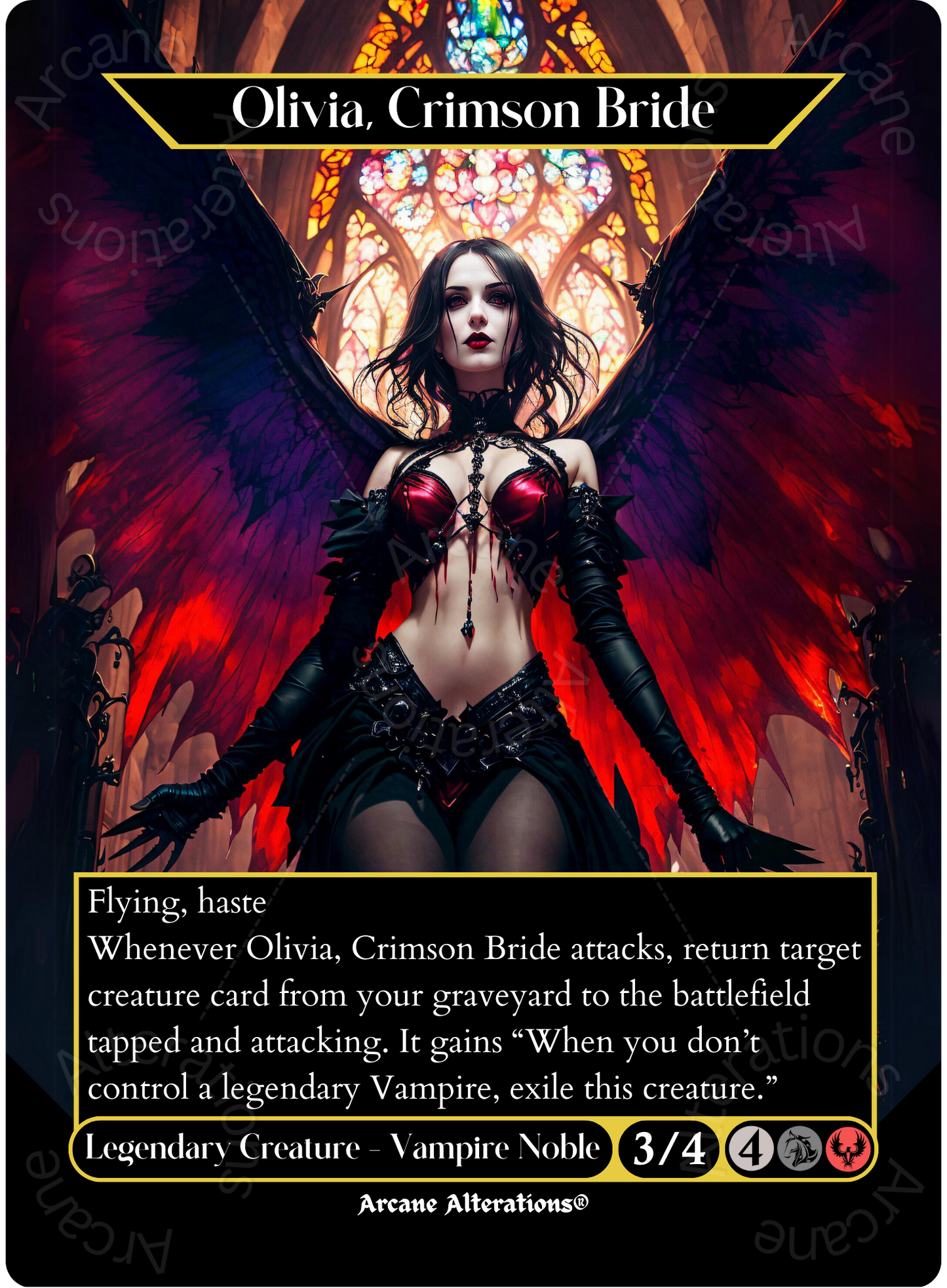 Olivia, Crimson Bride - Full Art Altered Art Custom Proxy Cards