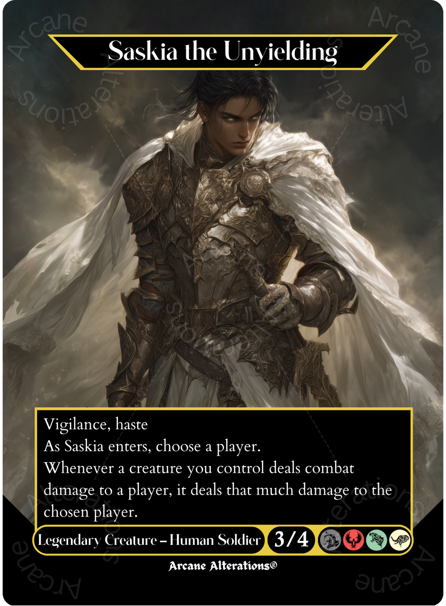 Saskia the Unyielding - Full Art Altered Art Custom Proxy Cards