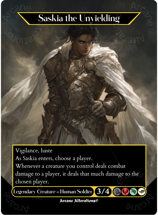 Saskia the Unyielding - Full Art Altered Art Custom Proxy Cards