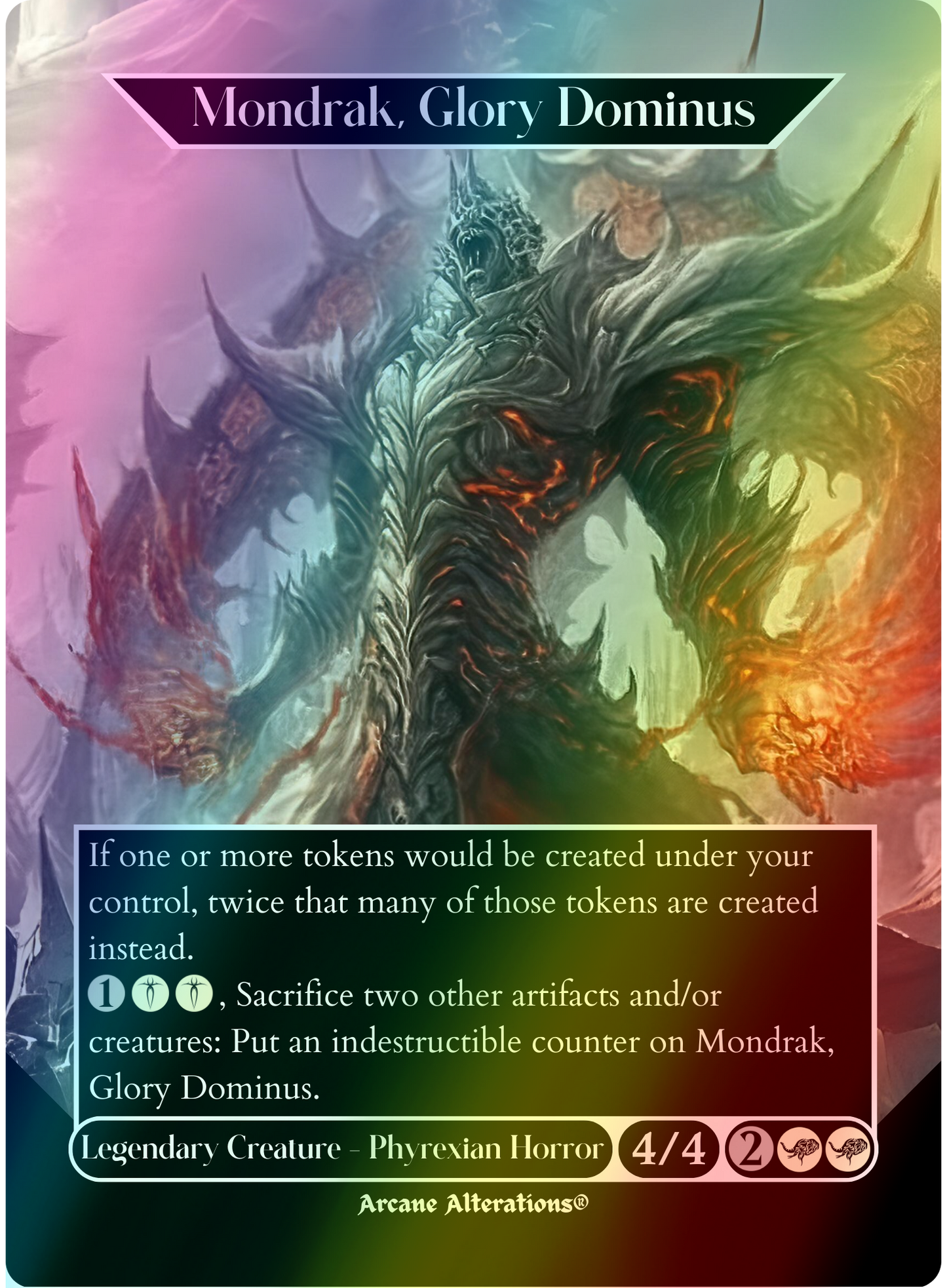 Mondrak, Glory Dominus - Full Art Altered Art Custom Proxy Cards