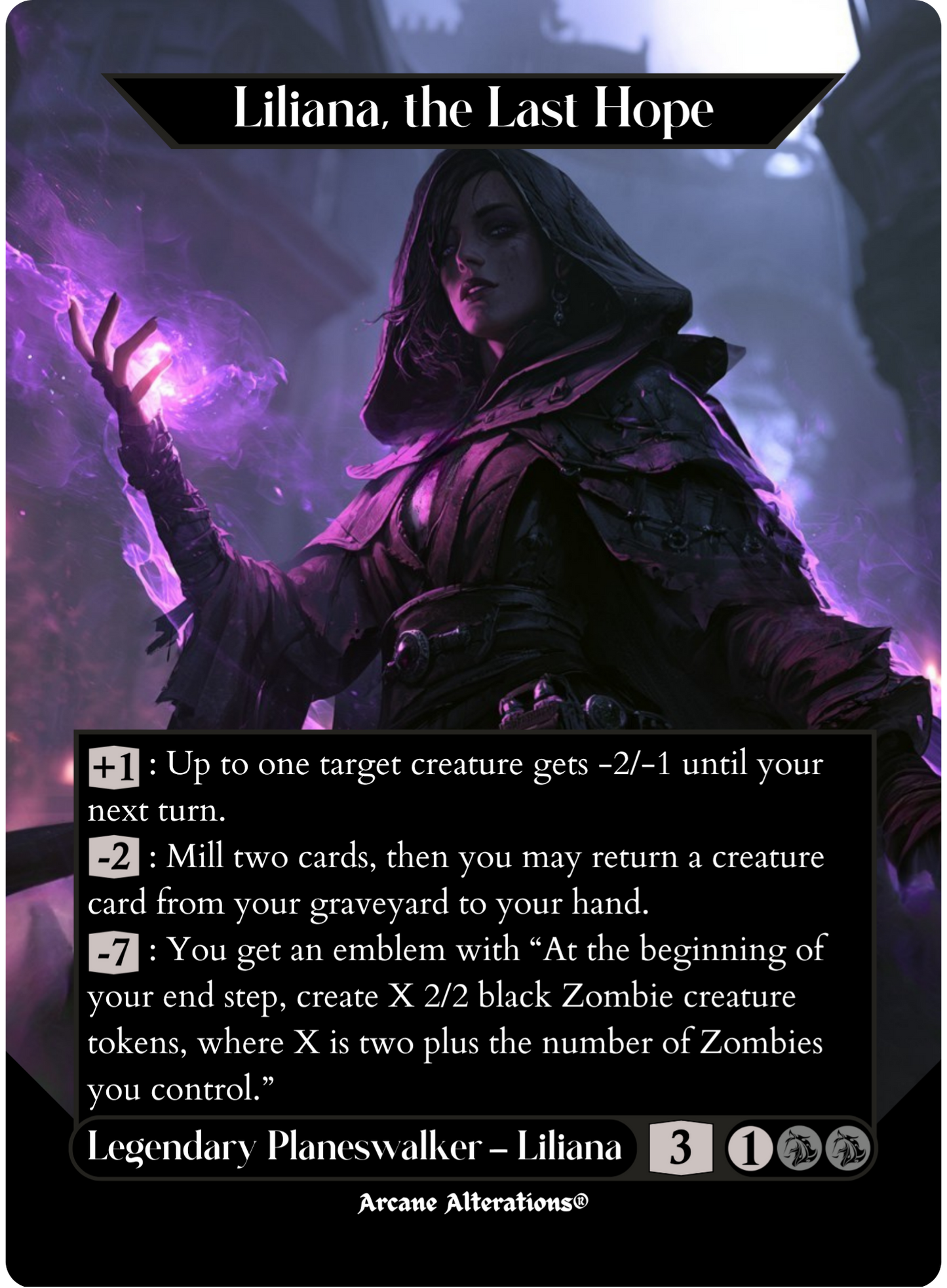 Liliana, the Last Hope - Full Art Altered Art Custom Proxy Cards