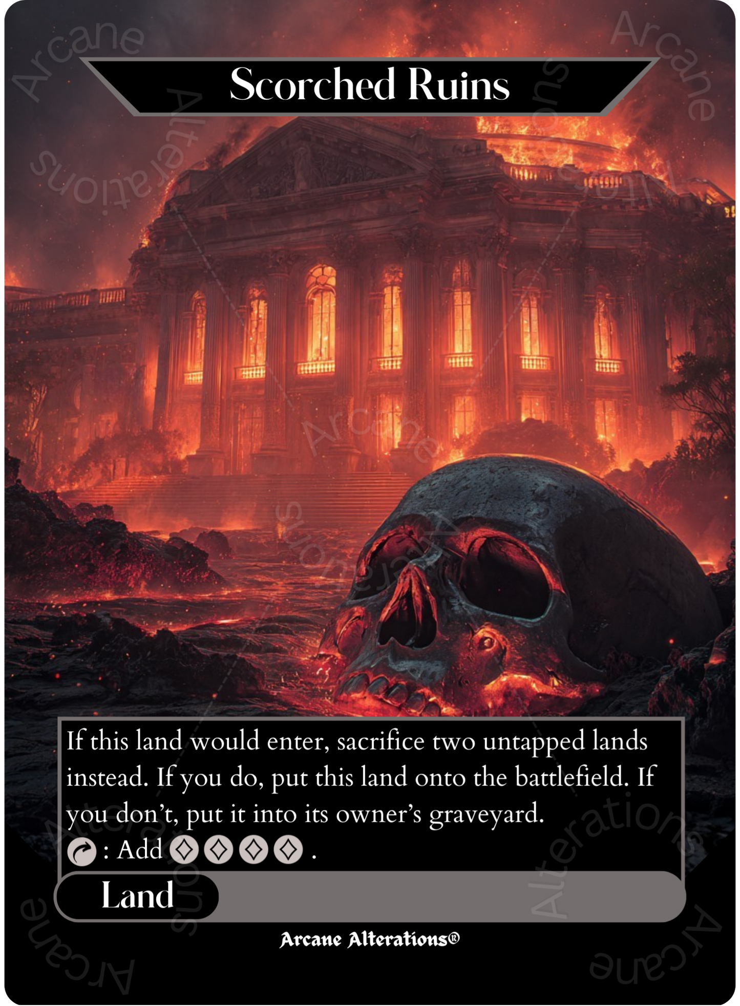 Scorched Ruins - Full Art Altered Art Custom Proxy Cards