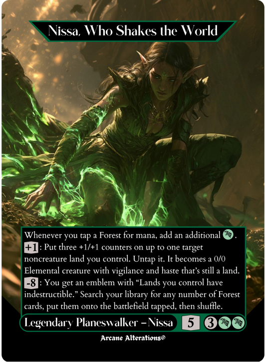 Nissa, Who Shakes the World - Full Art Altered Art Custom Proxy Cards