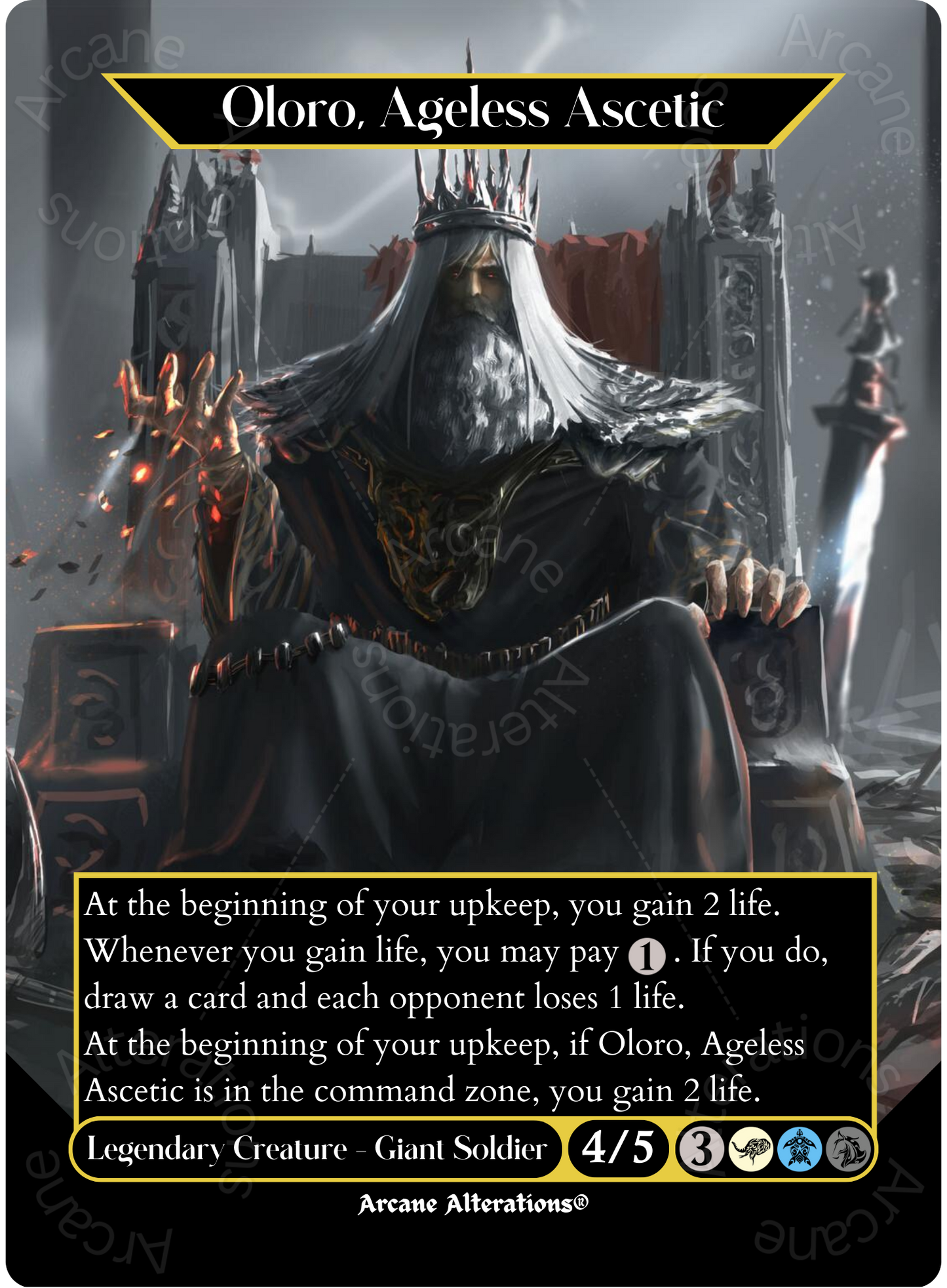 Oloro, Ageless Ascetic - Full Art Altered Art Custom Proxy Cards