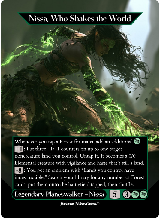 Nissa, Who Shakes the World - Full Art Altered Art Custom Proxy Cards