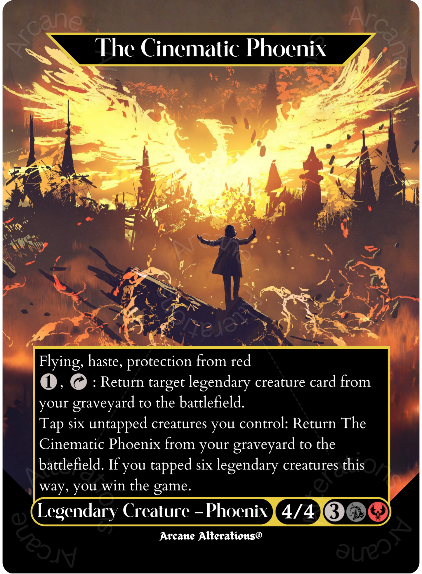 The Cinematic Phoenix - Full Art Altered Art Custom Proxy Cards