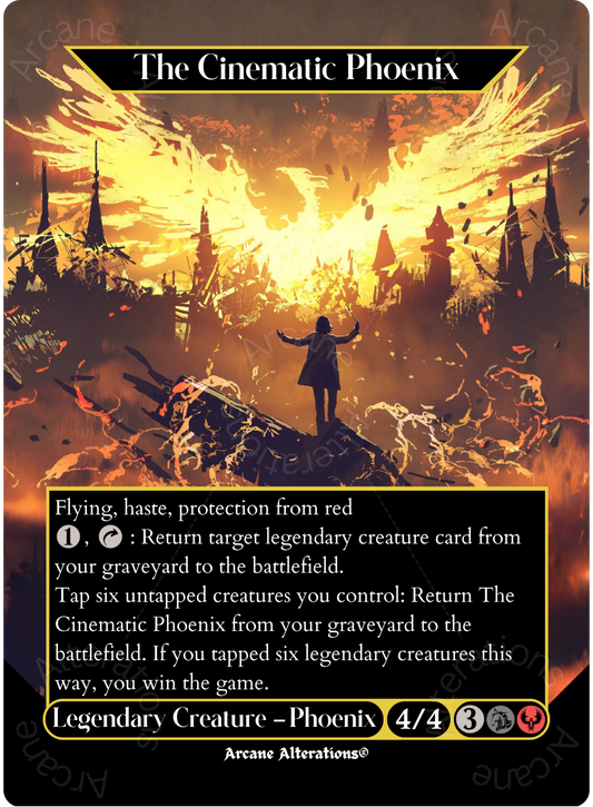 The Cinematic Phoenix - Full Art Altered Art Custom Proxy Cards