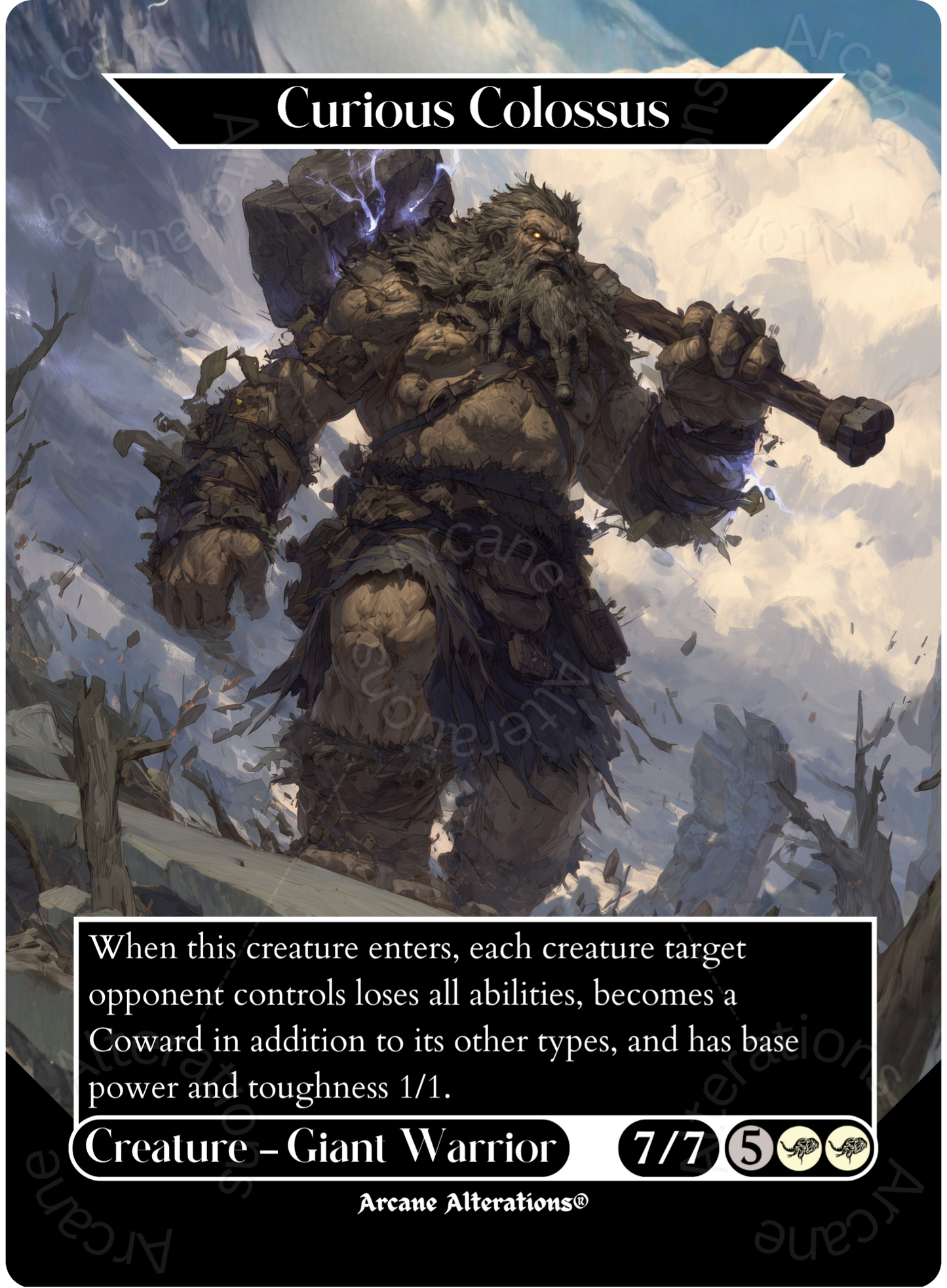 Curious Colossus - Full Art Altered Art Custom Proxy Cards
