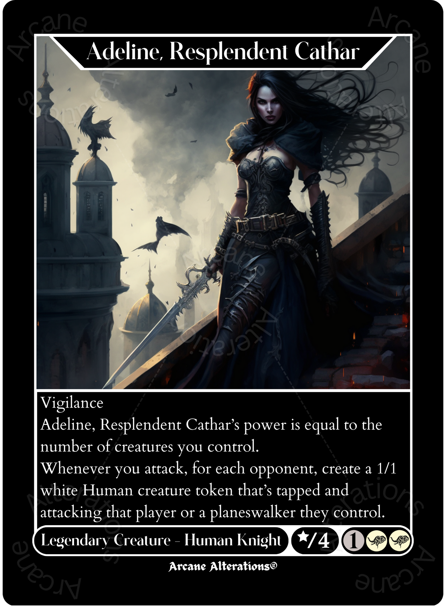 Adeline, Resplendent Cathar - High Quality Altered Art Custom Proxy Cards